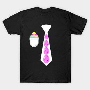 Easter egg tie funny Easter tie costume with suit pocket Easter enthusiasts T-Shirt